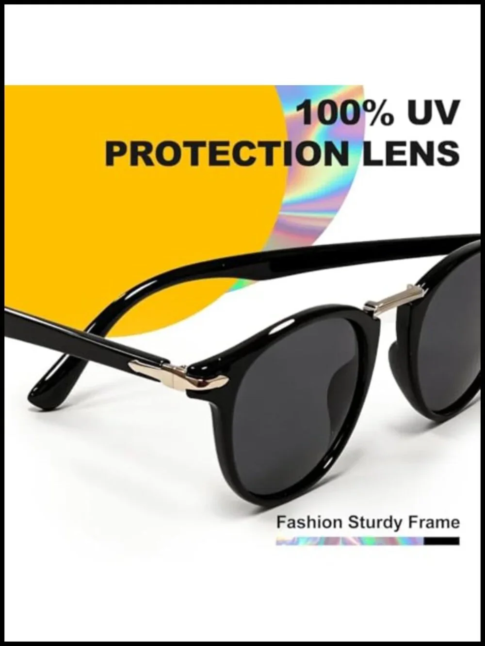 2 Pack Retro Round Sunglasses UV400 Metal Bridge